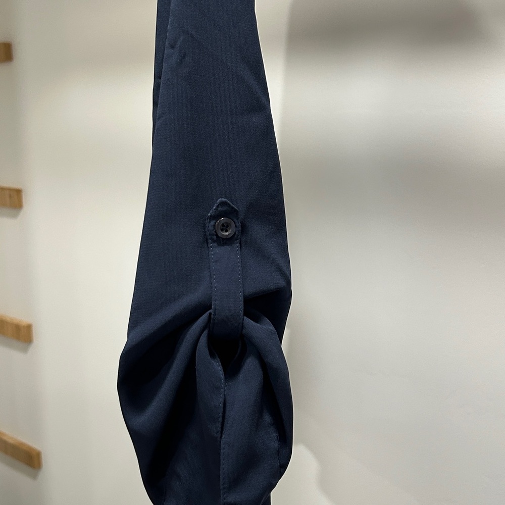 Laura Scott Navy Button Down Shirt - Picture 3 of 3